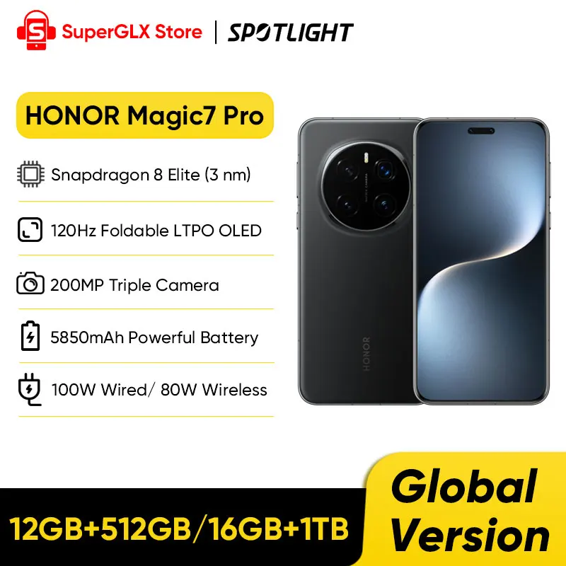 【World Premiere】Global Version HONOR Magic7 Pro 5G Smartphone Snapdragon 8 Elite 6.8''120Hz OLED Screen 100W Fast Charge