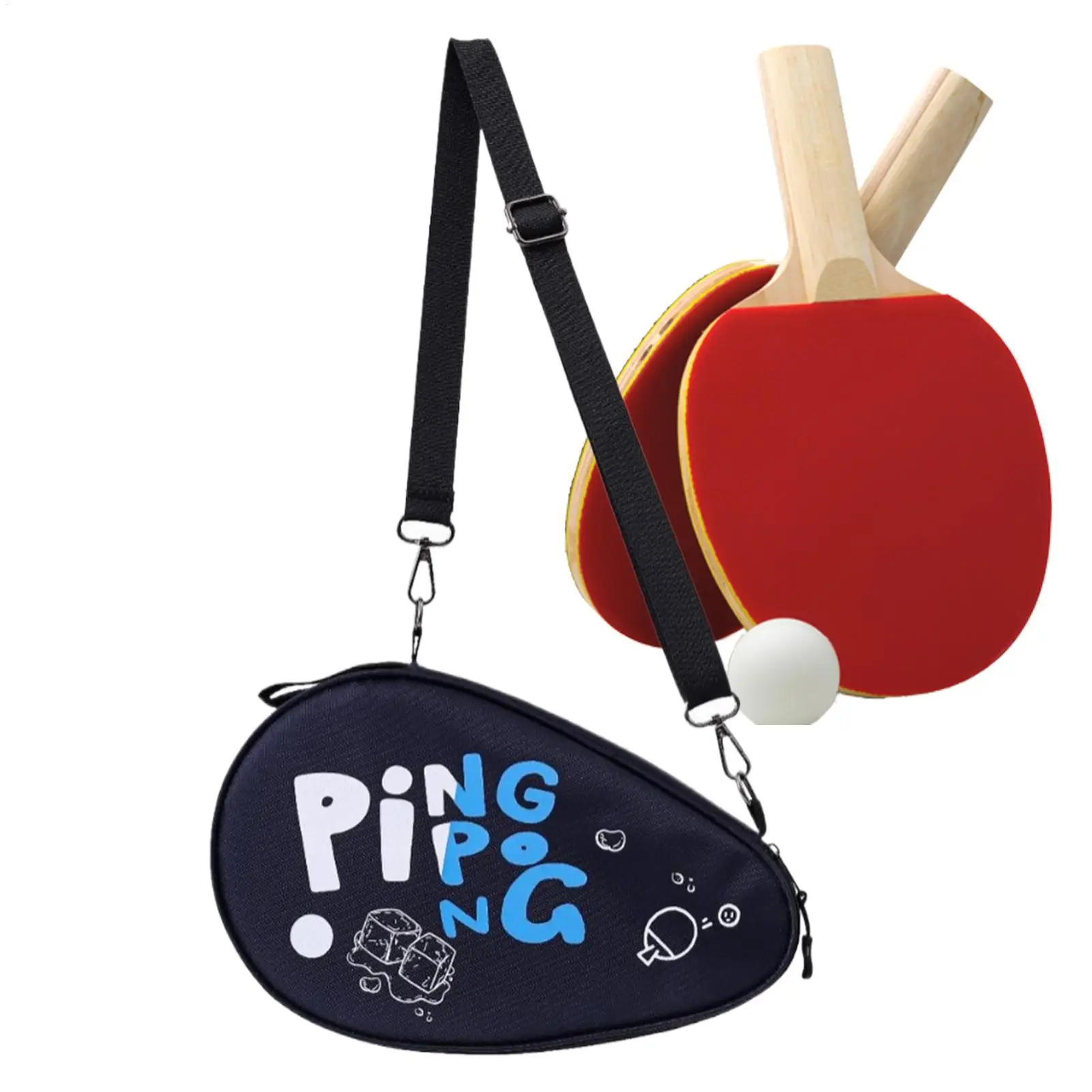 Waterproof Hard Shell Table Tennis Racket Bag With Ball Compartment Adjustable Strap Pingpong Paddle Case For Sports Travel