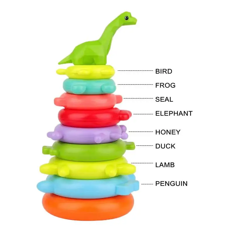 Stacking Ring Toy Rainbow Balance Stacking Game Preschool Learning Stacker Toy For Traveling Schools Daycare Centers