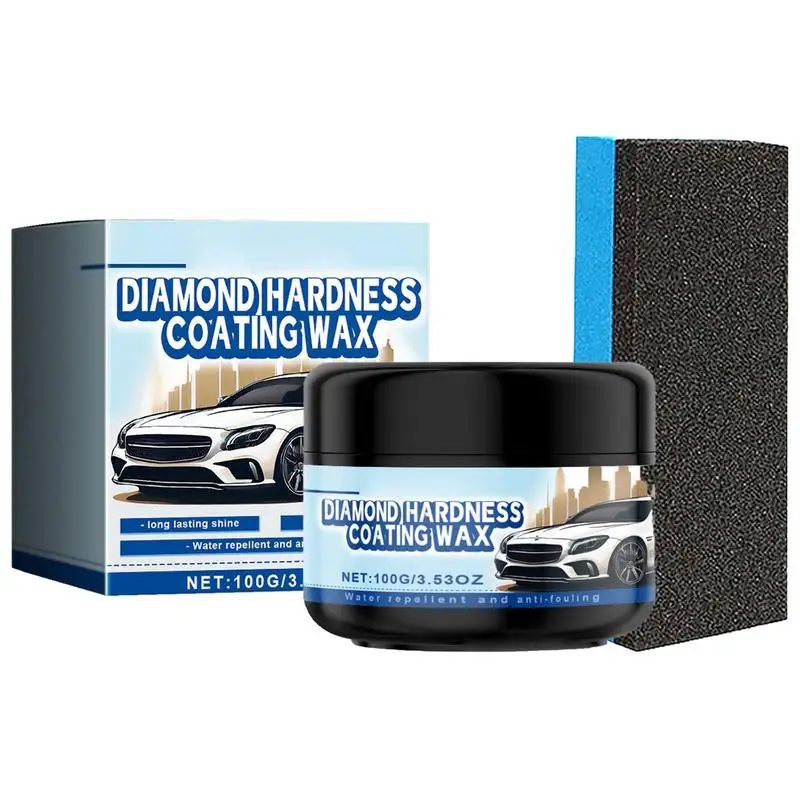 Wax For Car Detailing 100g High-Gloss Shine Car Wax Paste Sponge Included Wax For Car Detailing Trucks Motorcycles RV's