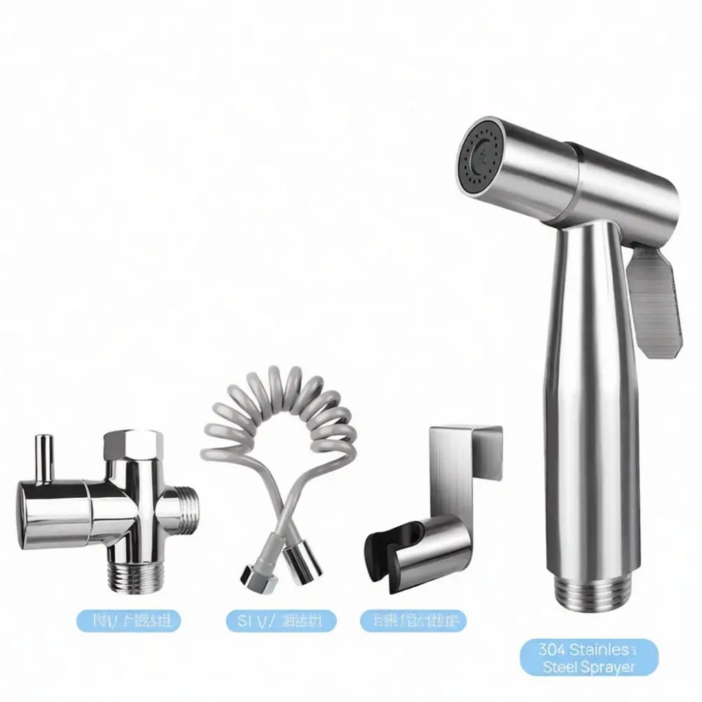 Toilet Bidet Spray Angle Valve One In Two Out Diverter Copper Bathroom Sprayer Kit Modern Handheld Cleaning Shower Head