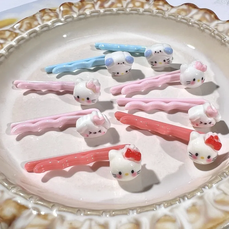 

Cute Pink Hello Kitty Hair Clip with No Trace for Women One Line Positioning, Bangs Seaside Side Hair Clip Makeup Headwear