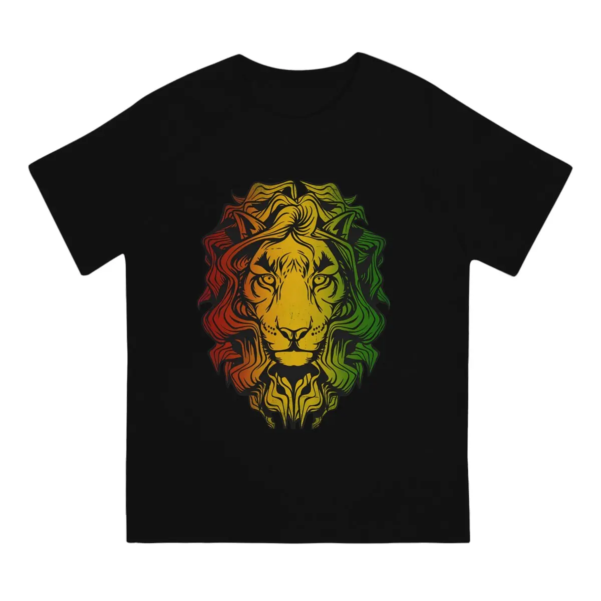 Fashion Rasta Reggae Lion T-Shirt for Men Round Collar 100% Cotton T Shirt Rasta Lion Of Judah Short Sleeve Tees