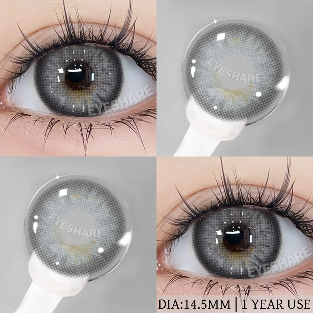 EYESHARE 1 Paar graue Kontaktlinsen für Augen, farbige Linsen, graue Linsen, natürliche bunte Kontaktlinsen, jährliche Verwendung