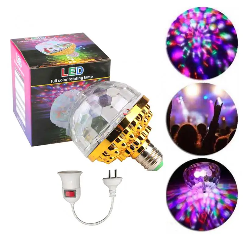 

Disco Ball Seven Color Projection Lamp E27 LED Rotating Ball Stage Lighting Effect Party Disco KTV stage lamp Effect Projector