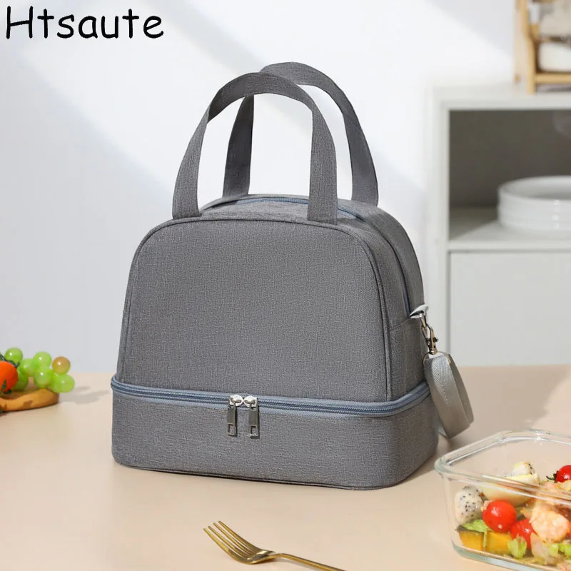 Large-capacity Hand-held with Shoulder Strap Insulated Bag Lunch Box Bag Student Thickened Waterproof Lunch Bag Insulated Case