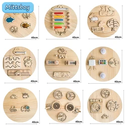 Montessori Busy Board Accessories, juguete de madera, combinación de gráficos, Emparejamiento, juguete educativo, Educación Temprana, juguete de entrenamiento, regalo, 40x40CM