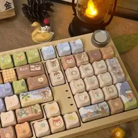 142 Keys Customized Gift Cute Cat keycaps New MAO Keycaps Square Thermal Sublimation Mechanical Keyboard 2.25 U 2.75U for Alice