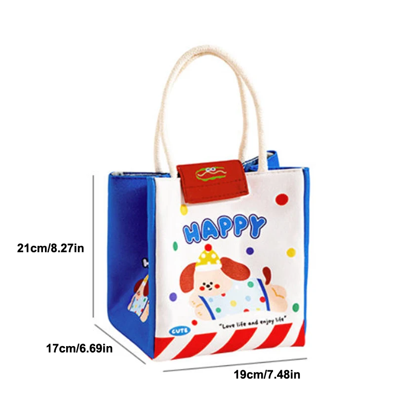 حقائب غداء معزولة برسوم كرتونية لطيفة مع مقابض مثالية للطلاب وعمال المكاتب بسعة كبيرة لتخزين الطعام والنزهات