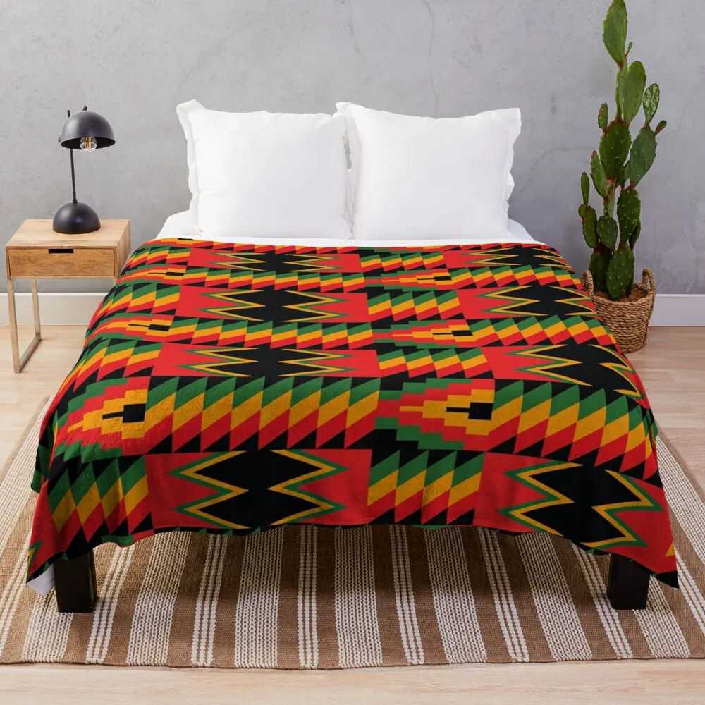 

Kente Derivative Throw Blanket Decorative Throw Beach Flannel Warm Blankets