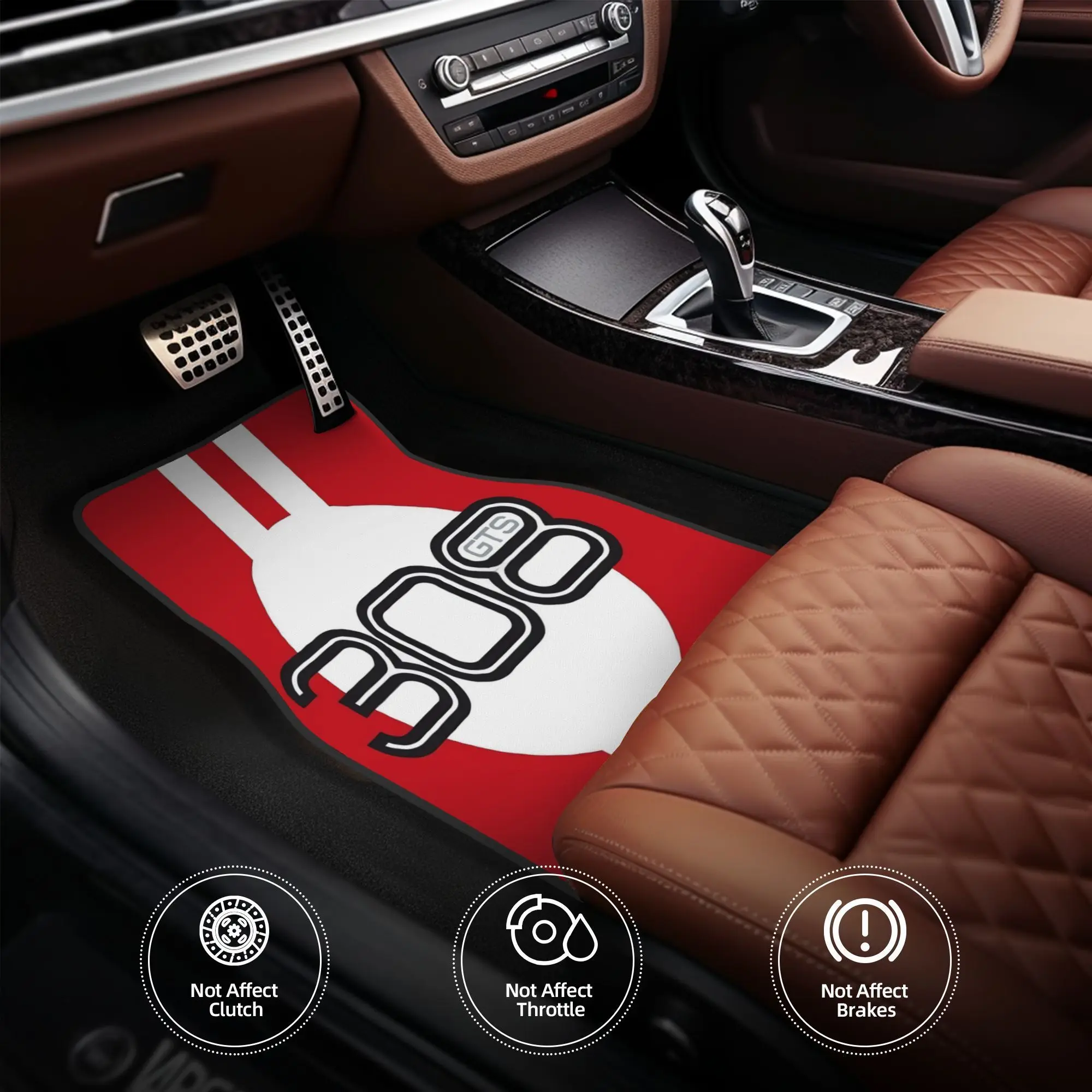 Set Of 4 Racing Style Floor Mats For The 308 GTS, Made From Sturdy Polyester Fiber, Suitable For Vehicles, Perfect As A Gift, In