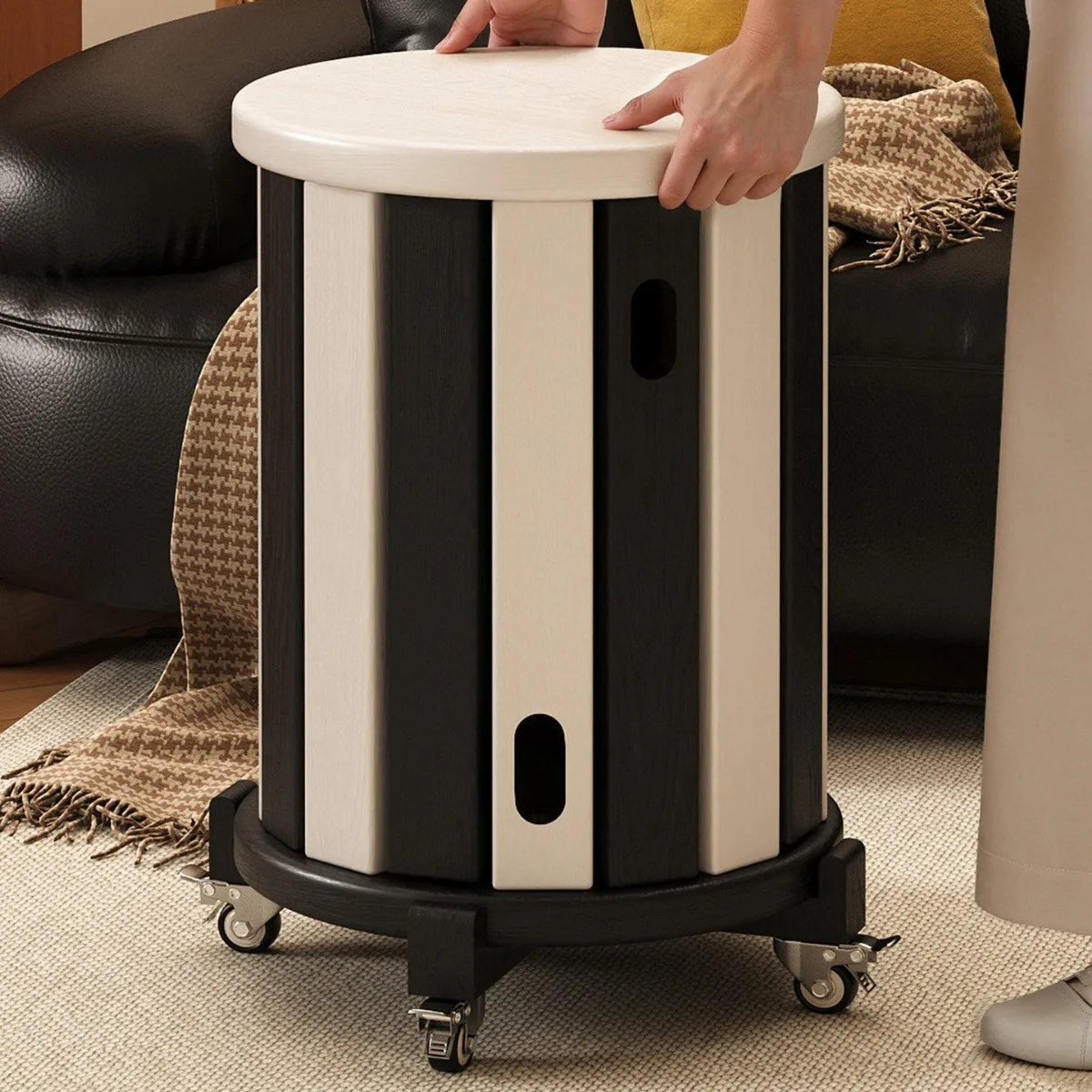 Solid wood stacked stool living room dining room stackable stool household strong and durable combination stool stacked