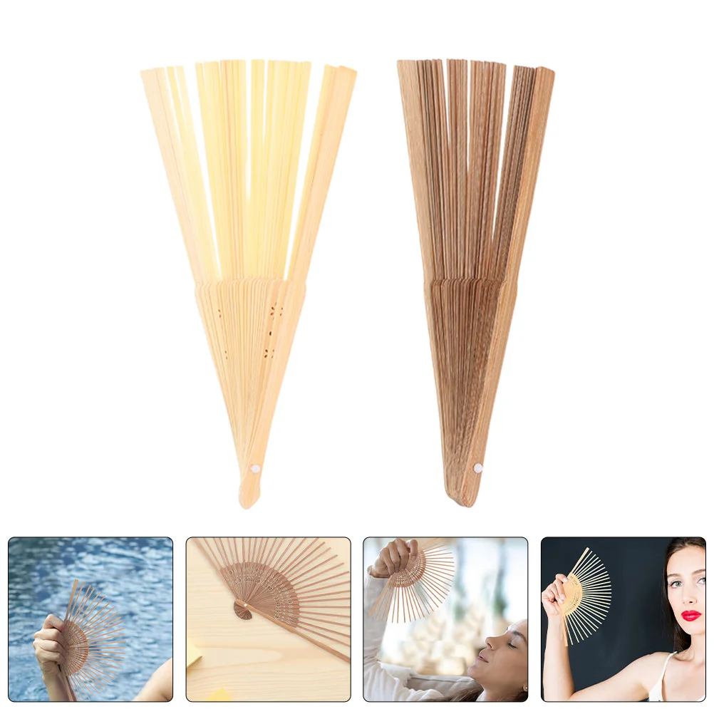 

4Pcs Folding Fan Frame Hand Fan DIY Wooden for Folding Fans Craft Projects Performance Outdoor Use DIY Craft Kit