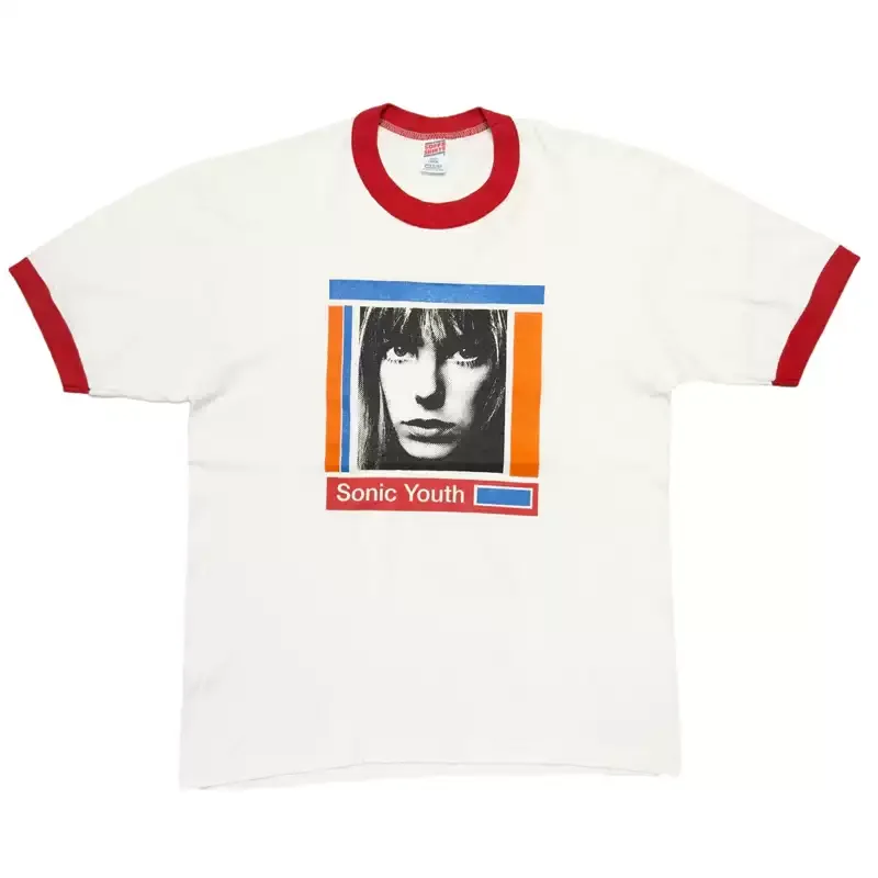 Sonic Youth Rock Punk Casual T-Shirt Portrait Print T-Shirt Trendy Cool Pure Cotton Short Sleeve Unisex Breathable Casual Tee