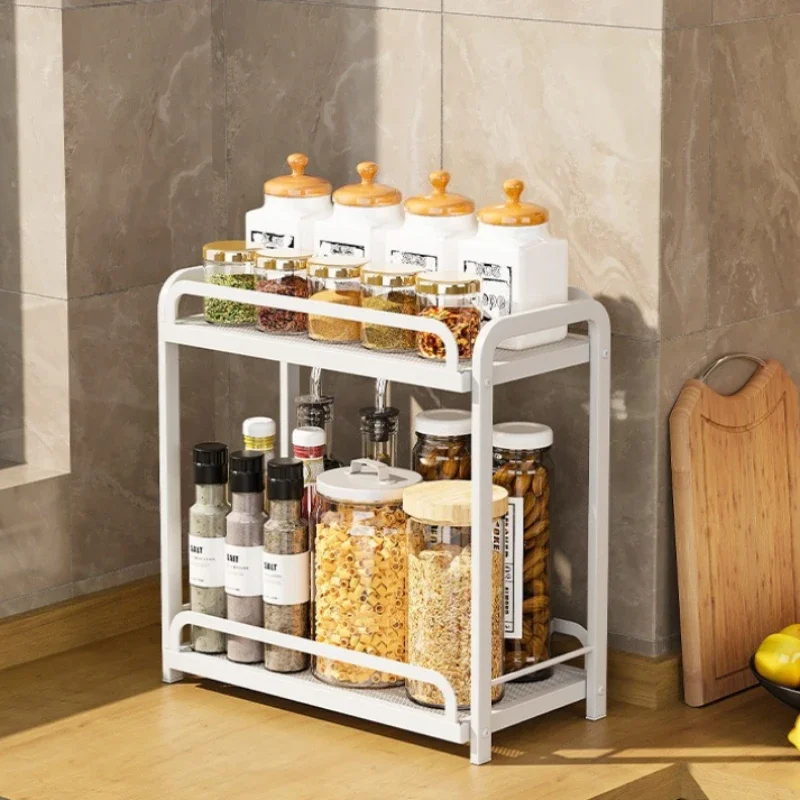

Kitchen Layered Shelf Floor Multifunctional Seasoning Rack Countertop Finishing Rack Multi-layer Seasoning Salt Tank Storage