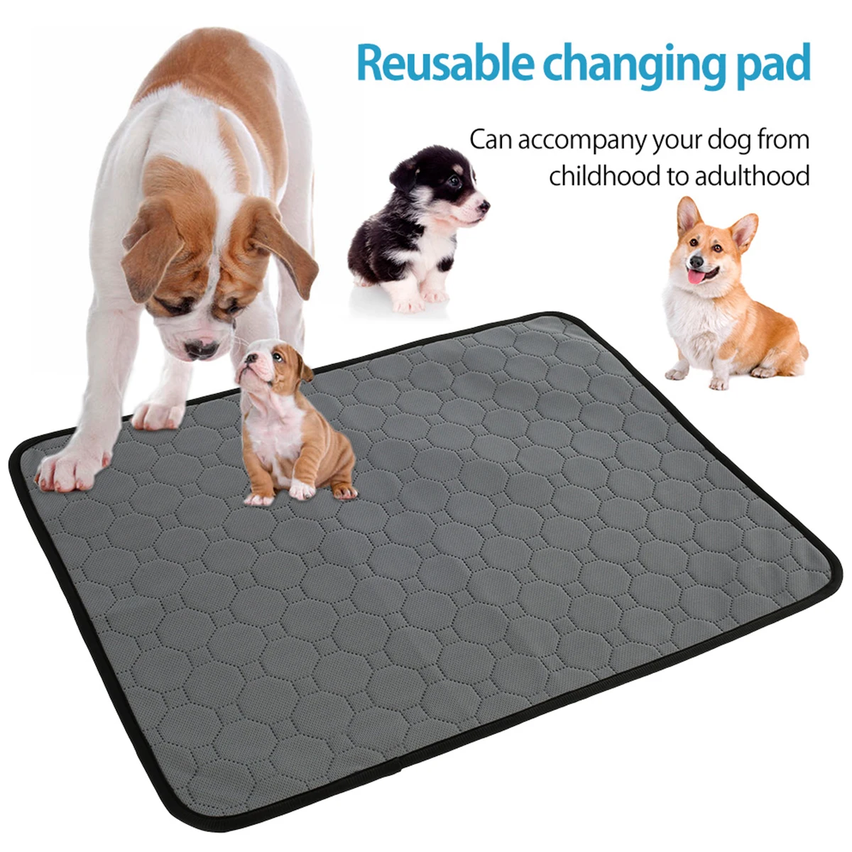 Almofada de urina para cães, absorvente, tapete para xixi de animais de estimação, cobertor reutilizável, lavável, almofada de treinamento para gatos, antiderrapante, fácil de secar, cama para cães e ...