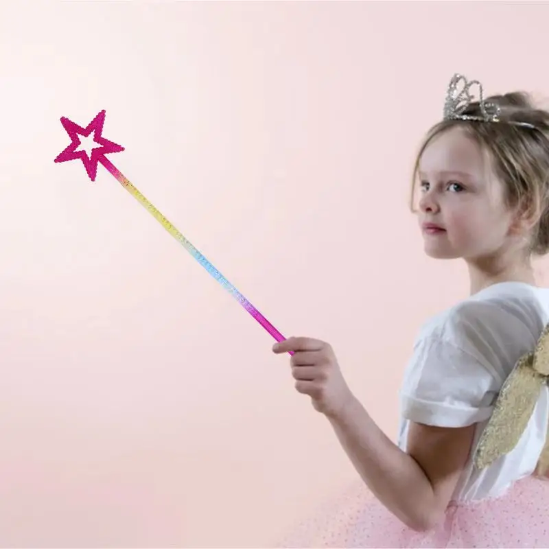 Star Wand Magic Princess Five-Pointed Star Wand Creative Funny Pretend Play Toy Magic Wand Suitable For Little Princesses