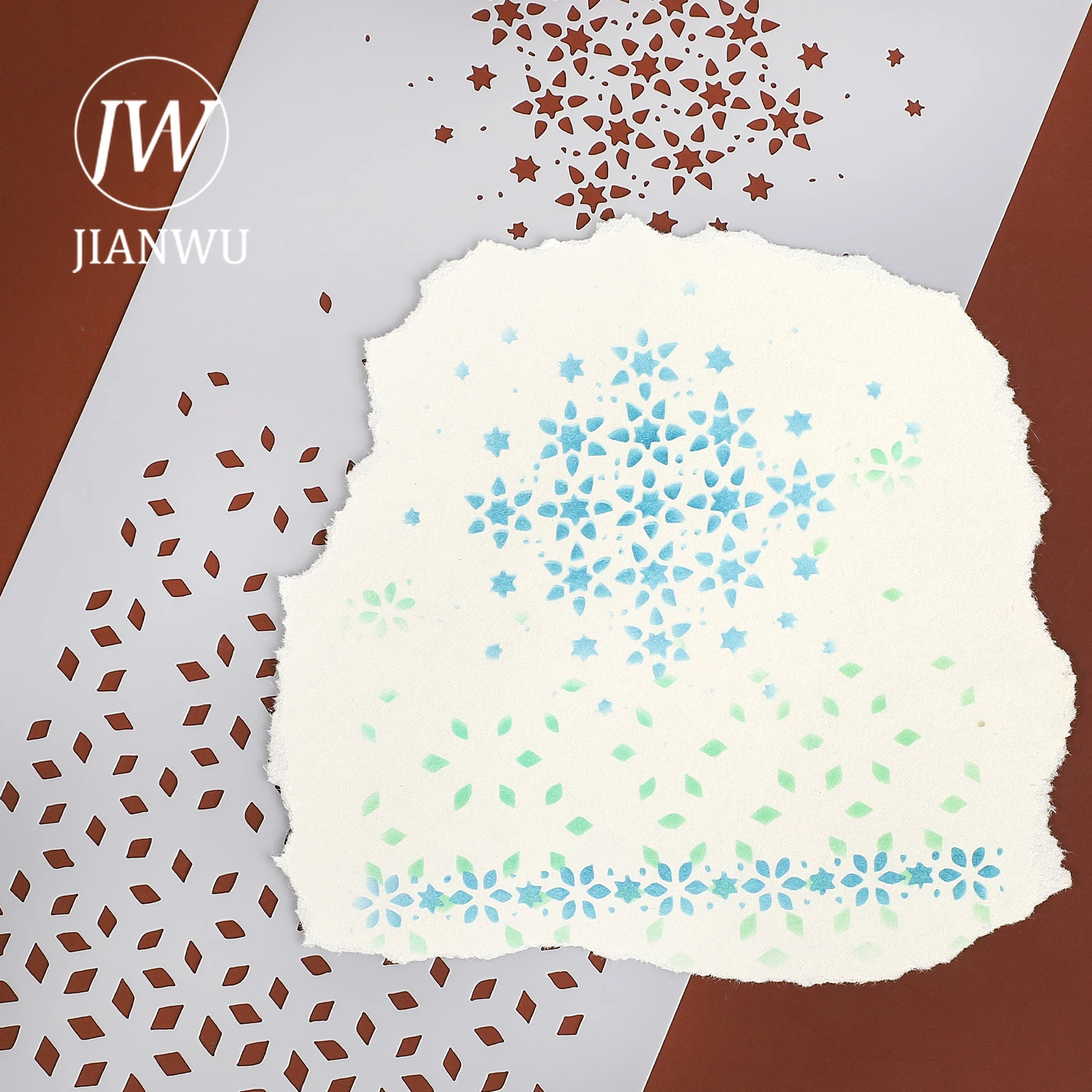 JIANWU خمر ندفة الثلج المجوفة المشهد المواد المجوفة الكولاج اخفاء لوحة ختم الإبداعية لتقوم بها بنفسك مجلة القرطاسية #1