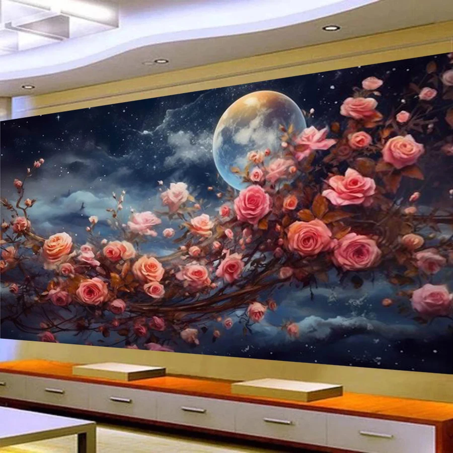 

Лунный цветок, большой размер, алмазная живопись «сделай сам», новинка 20225, цветочная полная квадратная круглая дрель, абстрактная мозаика, художественная вышивка, фотографии