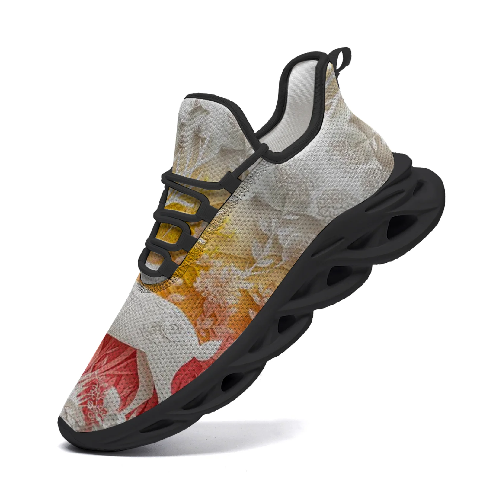 تخصيص تزلف طباعة المرأة أحذية رياضية كاجوال في سن المراهقة الفتيات خفيفة الوزن المشي احذية الجري شبكة الدانتيل متابعة الأحذية EUR36-48