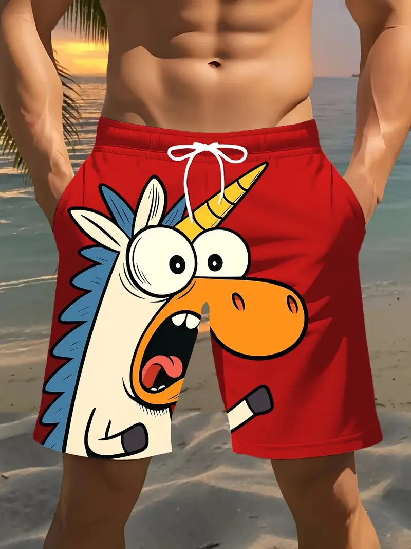 Męskie szorty plażowe z nadrukiem 3D, szybkoschnące, sportowe, modne, luźne szorty do fitnessu, letnie…