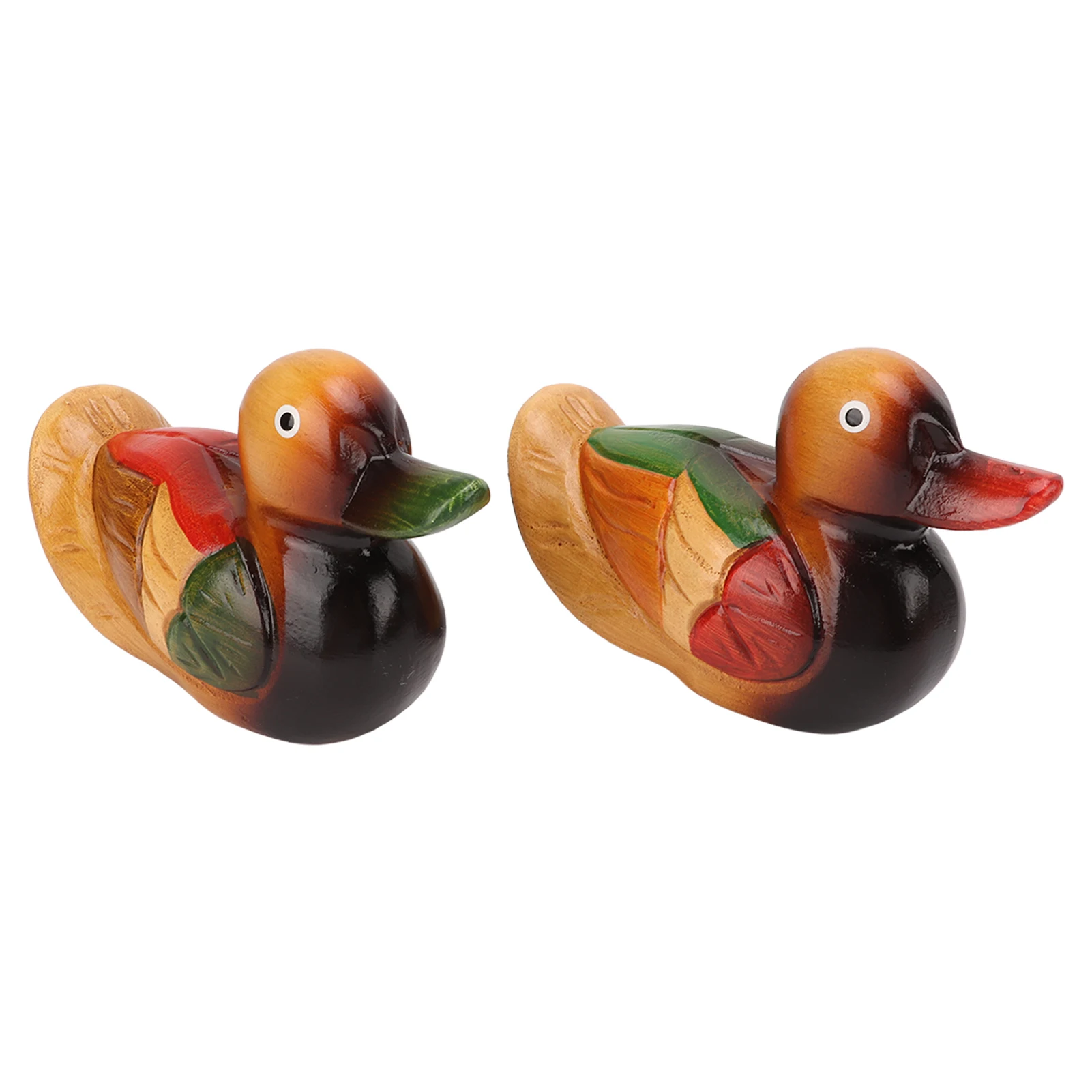 Art Craft Duck - 1 Pair Mandarin Duck Statues Wooden