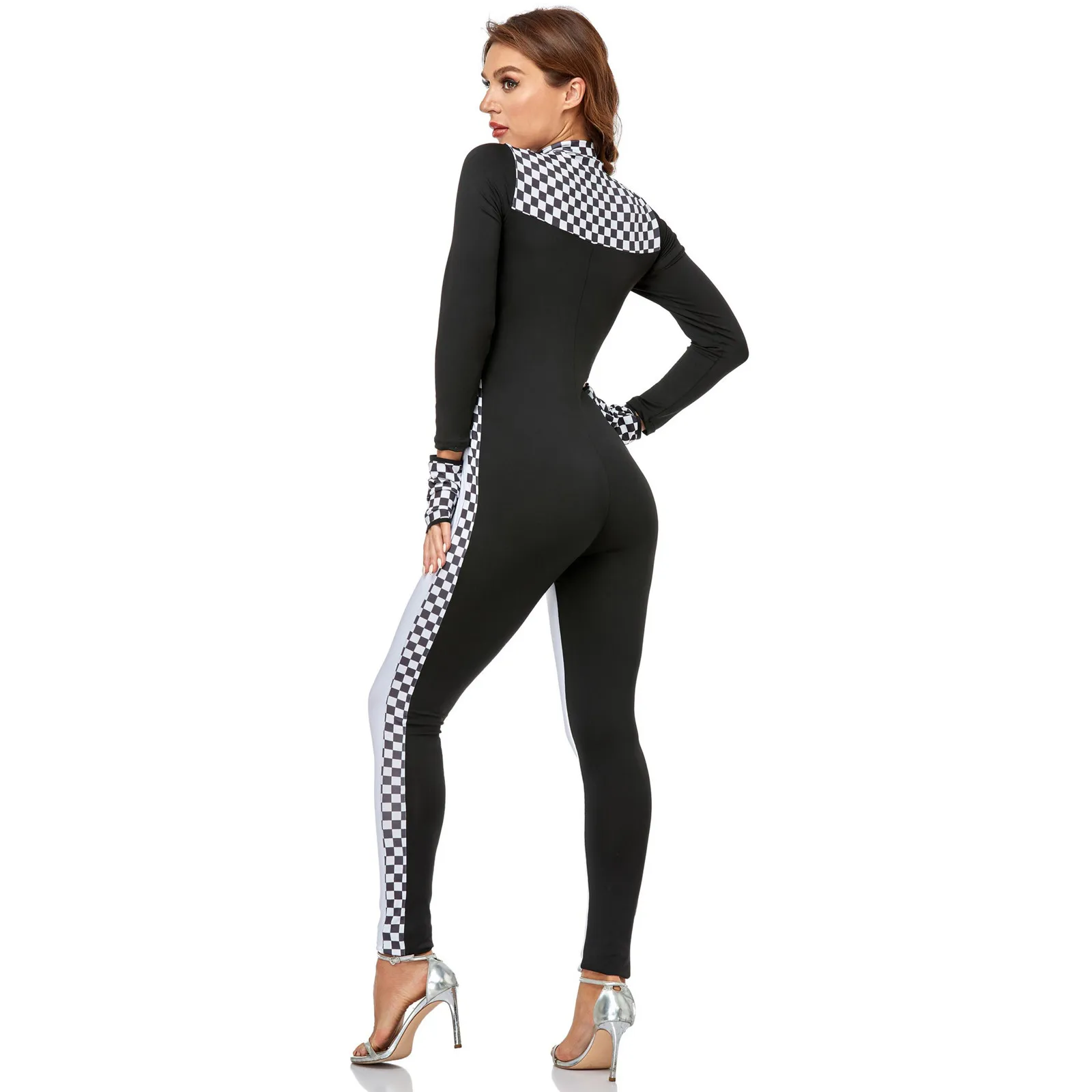 Cheerleader Clothing Jumpsuit Women Racing Suit Motorcycle Uniform Sexy Bodysui Stage Performance Costume