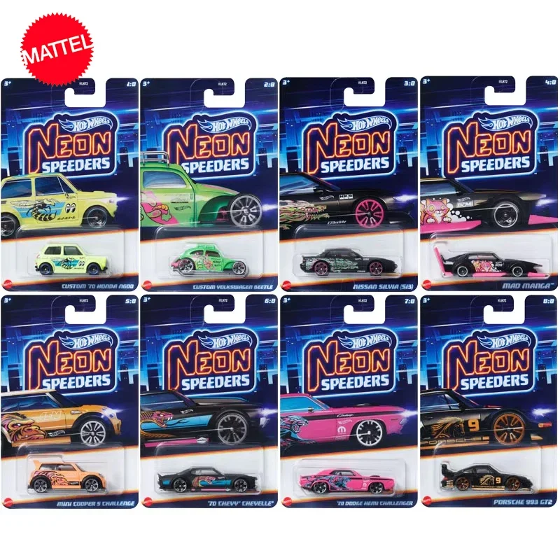 Original Mattel Hot Wheels Car 1/64 Diecast Neon Speeders Chevy Chevelle Simulated Vehicle Model Toys for Boys Birthday Gift