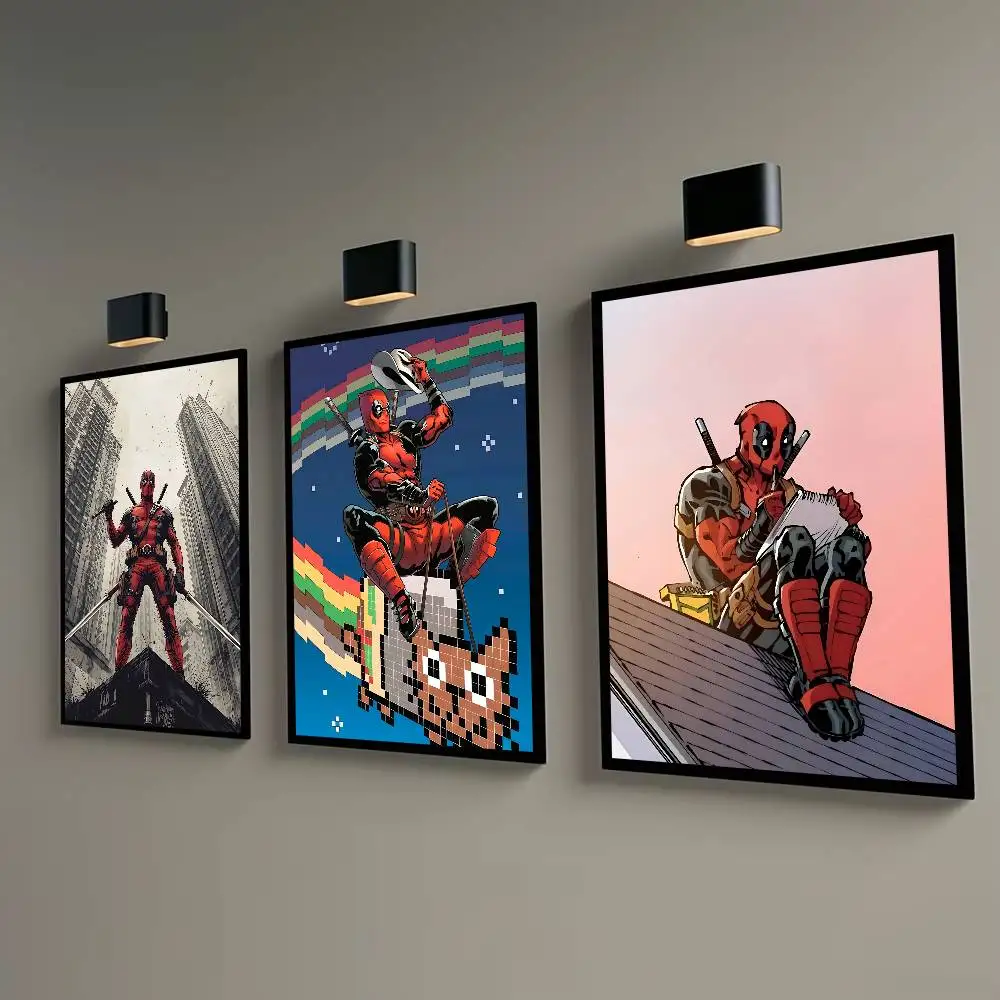 1pc Classic Movie Cartoon D-D-DeadpoolS Funny Hero Posters Fancy Wall Sticker for Living Room Bar Decoration Wall Decor - view 4