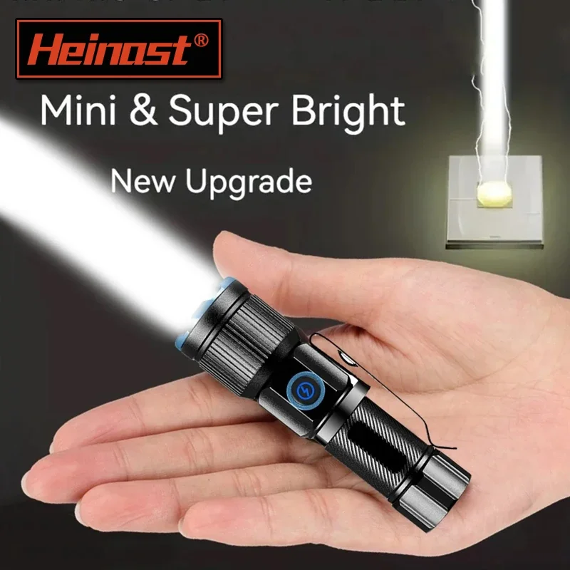 6500K Mini Flashlight High Bright P50 LED Palm Torch Type-C Usb Torch Light child lady Backpack Pocket Outdoor Home Work lamp