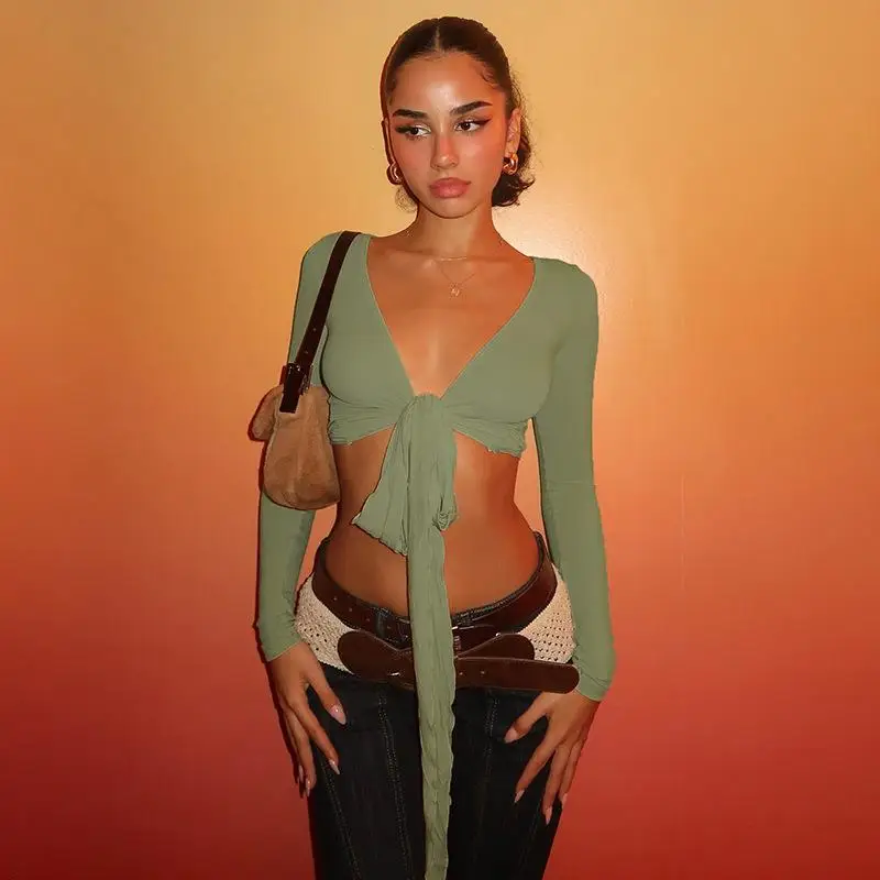 Skin Tone Strap Low Ne Ultra ort Tirt Women Sexy Sle Slim Fit Long Sve Polyester Fiber Polyurethane Resistant to D...