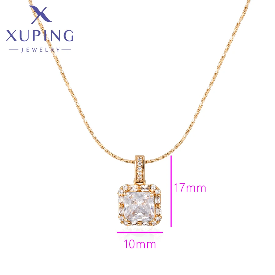 Xuping Schmuck Neuankömmling Charm Quadratischer Anhänger Halskette für Frauen Exquisites Partygeschenk X000789366 – Detail 10