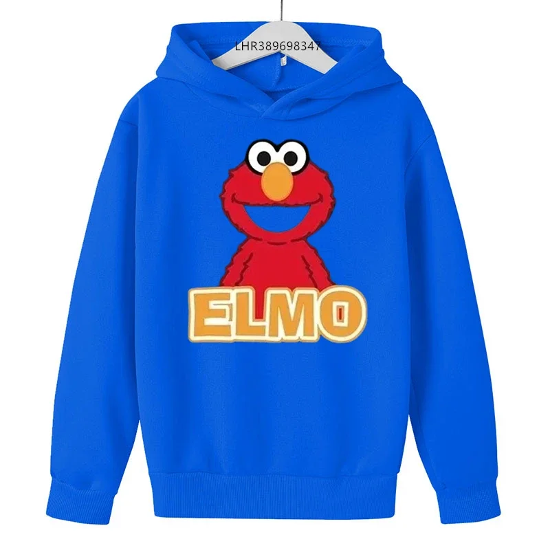 Children hoodie Tops Outwear ELMO Clothing Hoodies 3-12 Year Kids Hood leisure Sweatshirt Boys Girls Anime black