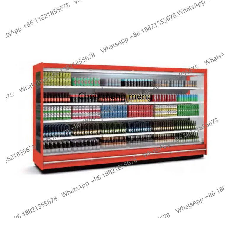 Commercial air curtain cabinet, fruit preservation, fresh a la carte, supermarket yogurt beverage refrigerated display cabinet
