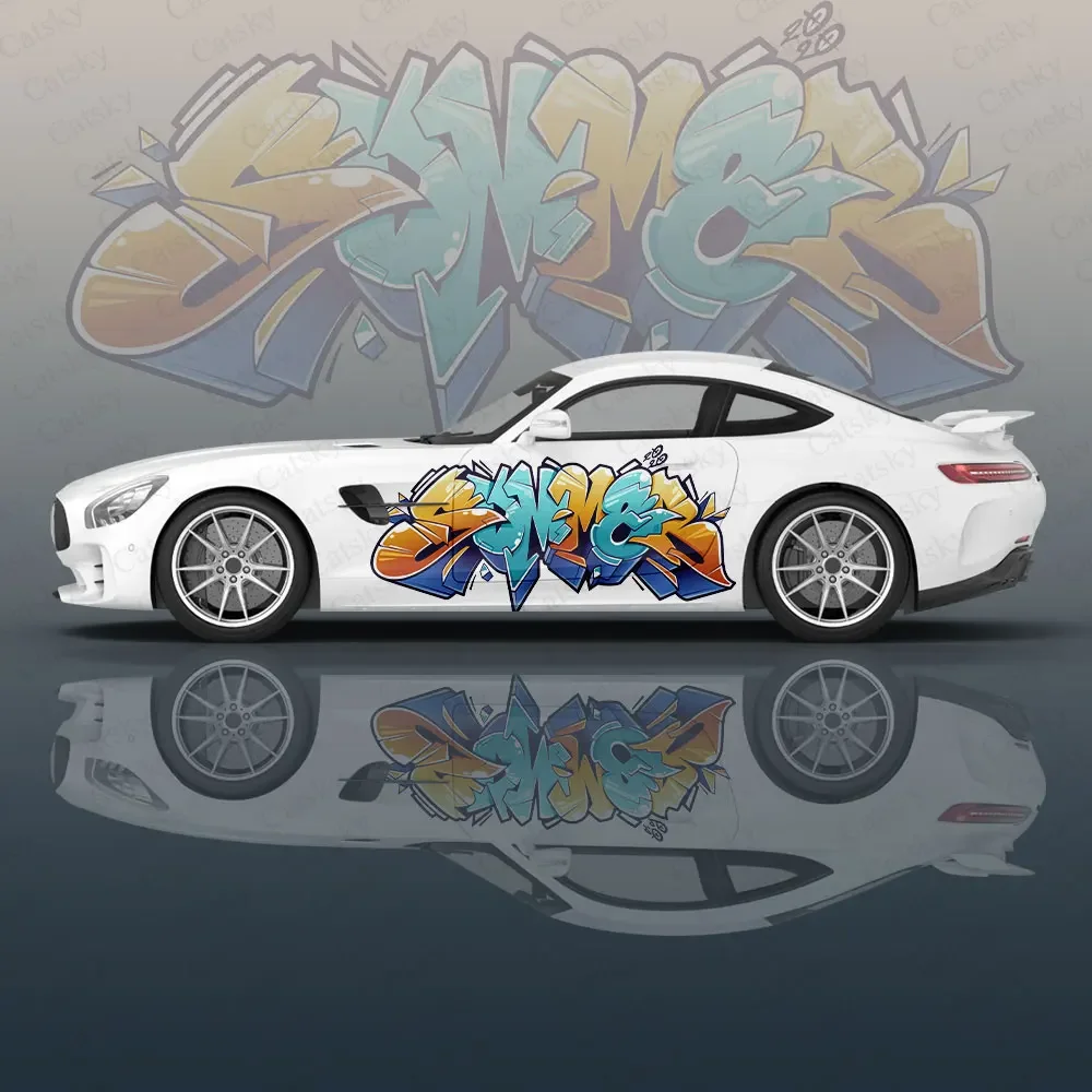 

Colorful Graffiti Art Design Car Body Stickers Itasha Vinyl Car Side Decal Sticker Car Body Sticker Car Decor Stickers