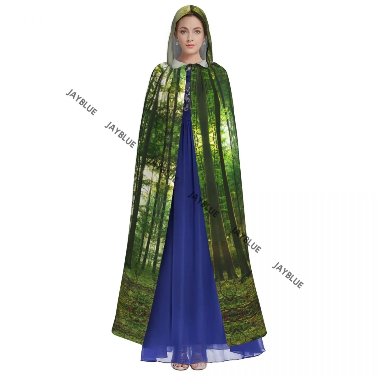 Long Cape Cloak Forest Sunlight Landscape Hooded Cloak Coat Autumn Hoodies