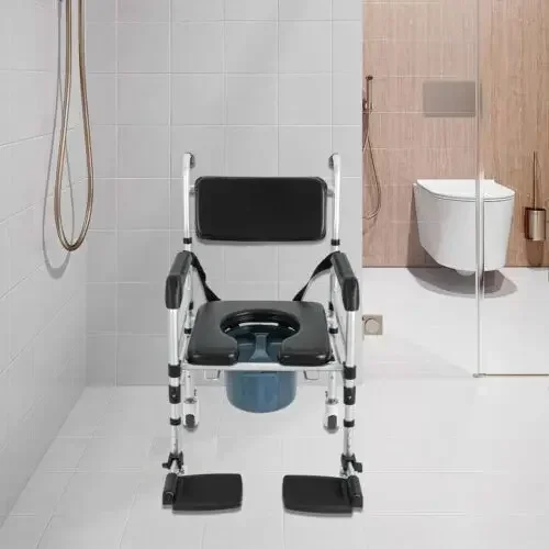 Kursi Mandi Lipat dengan Bidet - Dapat Disesuaikan Ketinggiannya, Kapasitas 350 lbs, Kursi Keselamatan Mandi  disabilitas aksesoris