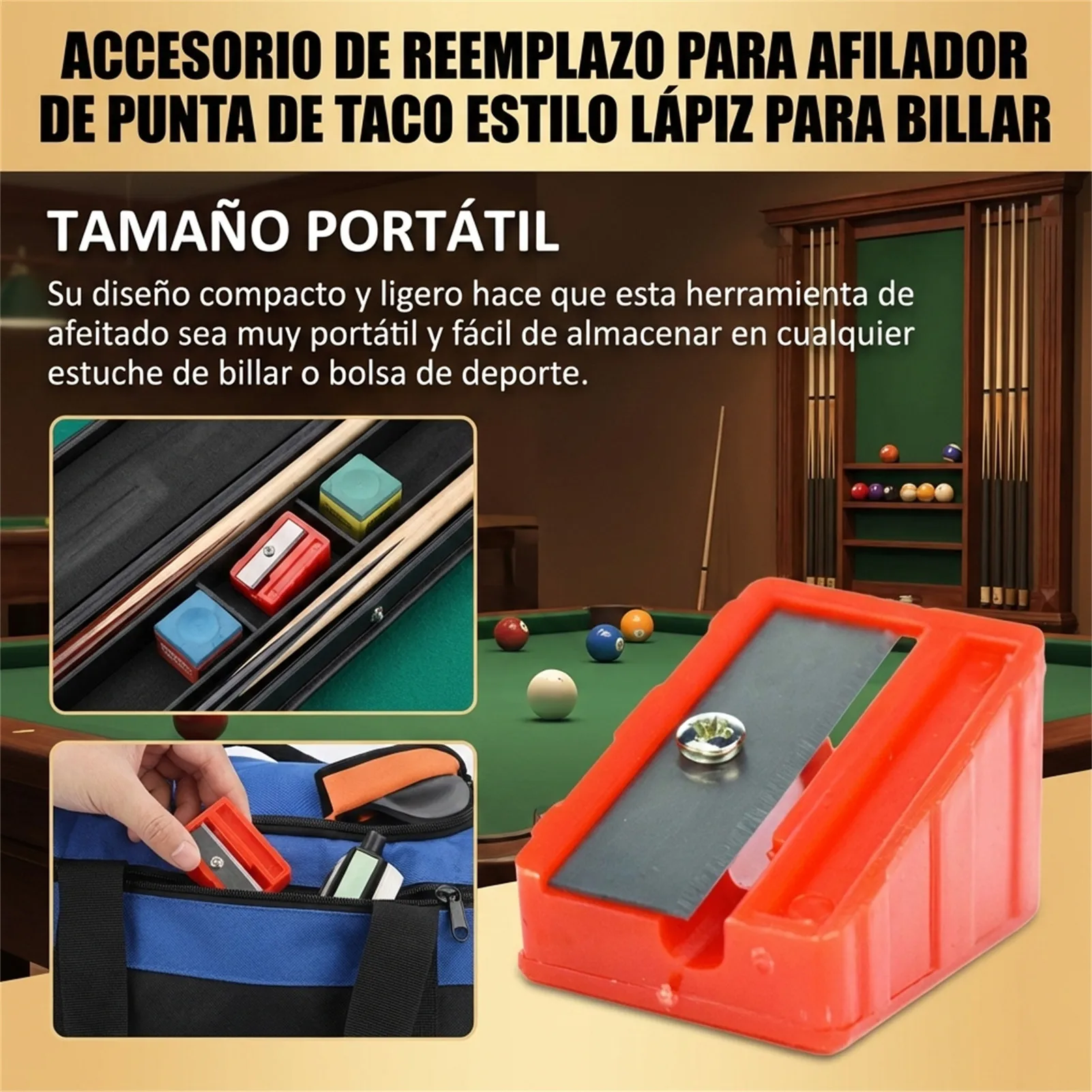 

Cue Tip Repair Tool Pencil Sharpener Style Shaving Replacement Accessory For Billiards