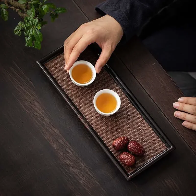 Japanese-Style Bamboo Mat Tea Tray Song Mat Tea Tray Bamboo Mat Dry Pour Pot Mat Tea Tray Rectangular