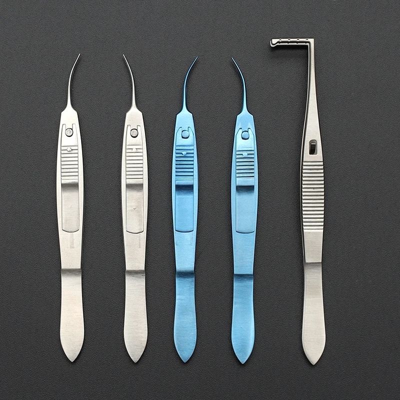 Strabismus Tweezers Micro Tweezers Strabismus Tweezers Beauty Tweezers Ophthalmology Microscope Tooth Lock Type Surgical Instrum