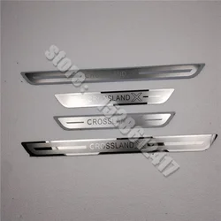 For Opel Vauxhall CROSSLAND X 2017 2018~2023 Door Sill Scuff Plate Guard Stainless Steel Kick Pedal Sticker Car Accessories