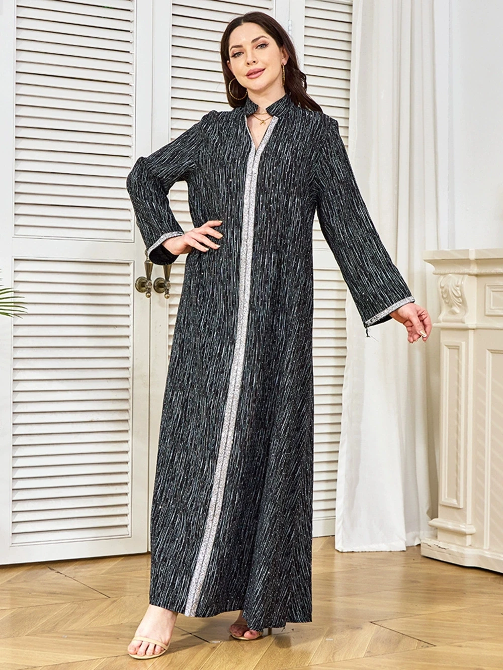 Ramadán de Oriente Medio bata musulmana de lujo bata de moda vestido largo de mujer nuevo conjunto de diamantes vestido de manga larga vestido de mujer
