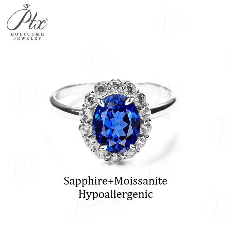 

Кольцо 2 карата овальной формы с муассанитом и бриллиантом, сапфиром, серебро 925 пробы, обручальное кольцо, не выцветает, гипоаллергенные ювелирные изделия, подарки