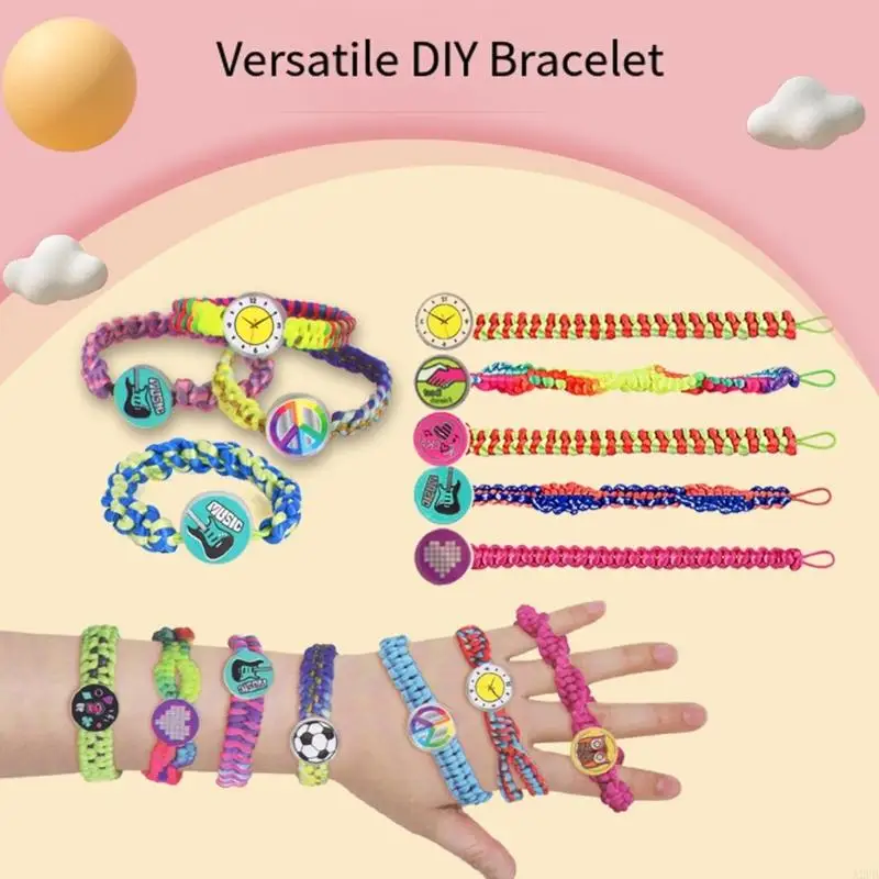 Pulseira educacional para crianças, kits artesanato tecelagem, criatividade e habilidades motoras finas por meio
