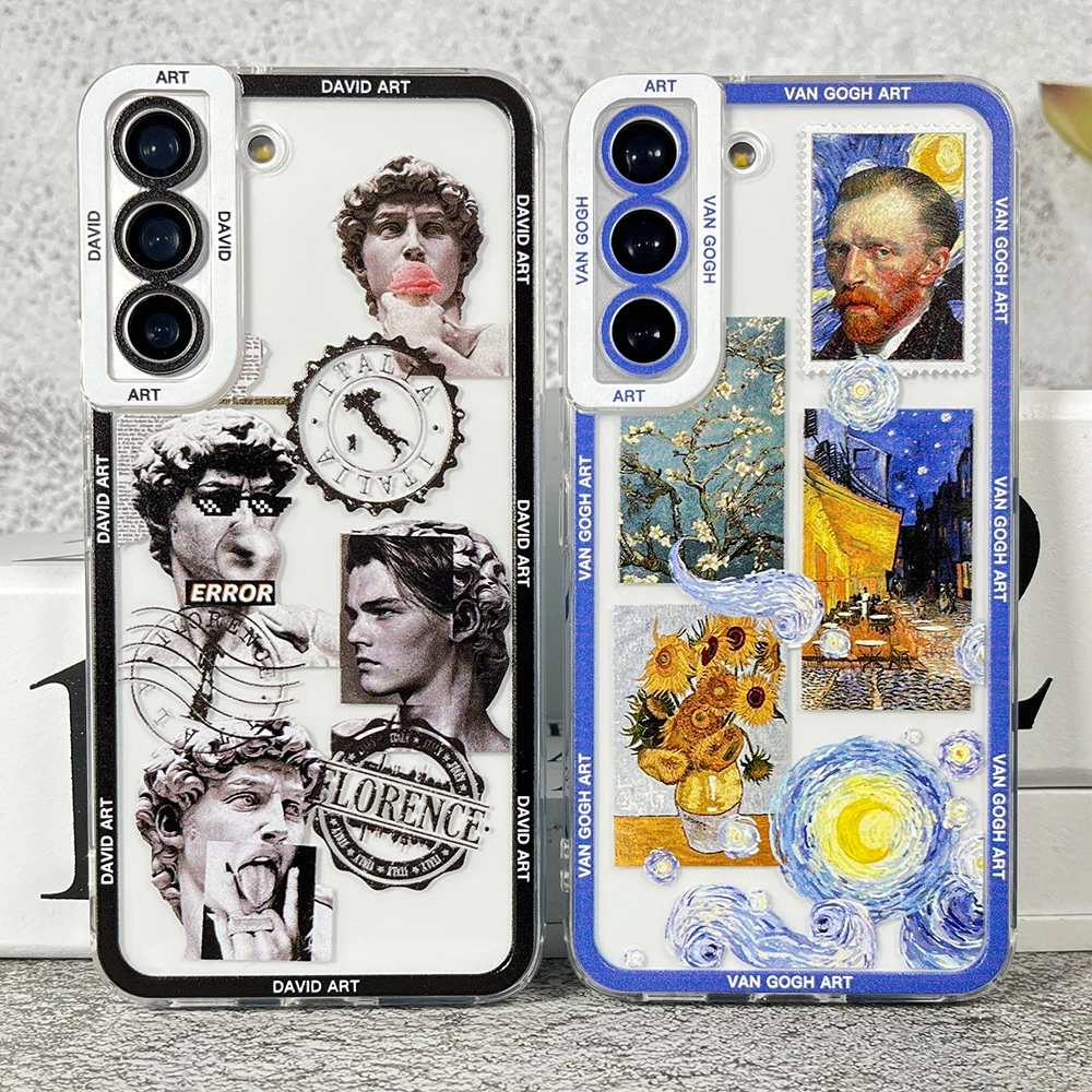 Art Aesthetic David Statue Mona Lisa Case For Samsung Galaxy S20 S21 S22 Plus FE Ultra Soft Cover