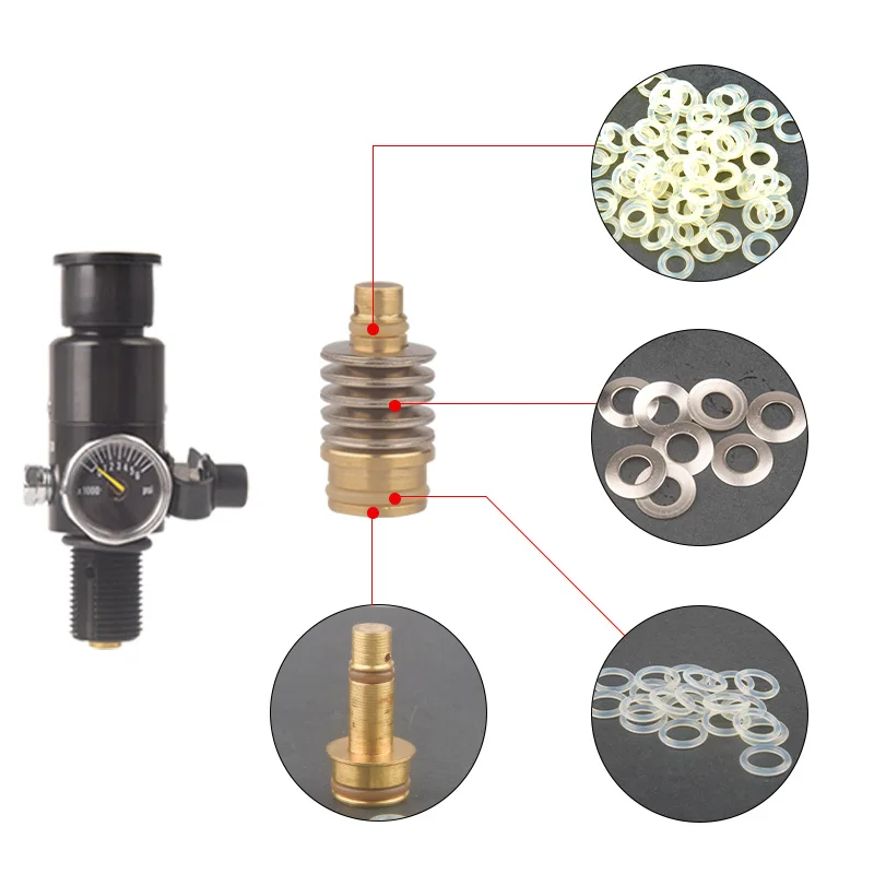 HPA Air Tank Pressure Regulator Valve Fittings Kit Valvula Reguladora Piston Seal Rings Gas Cylinder Refill Adapter Accessories