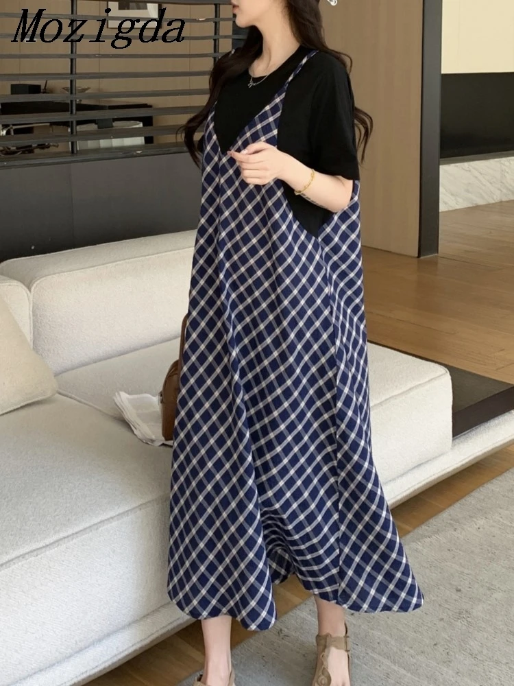 Nep tweedelige plus size zomer damesjurken satijn patchwork print vestidos vakantiestijl T-shirt vrouw jurk vrouwelijke kleding