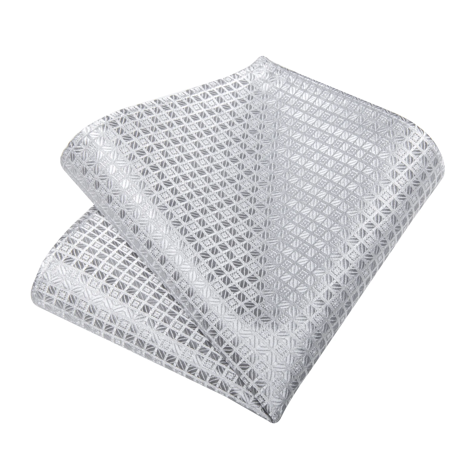 مجموعتين الشظية منقوشة الصلبة رمادي الحرير الرجال التعادل جيب مربع زر الكم 8 سنتيمتر الفاخرة الزفاف حفلة موسيقية اكسسوارات Gravats هدية للزوج #5