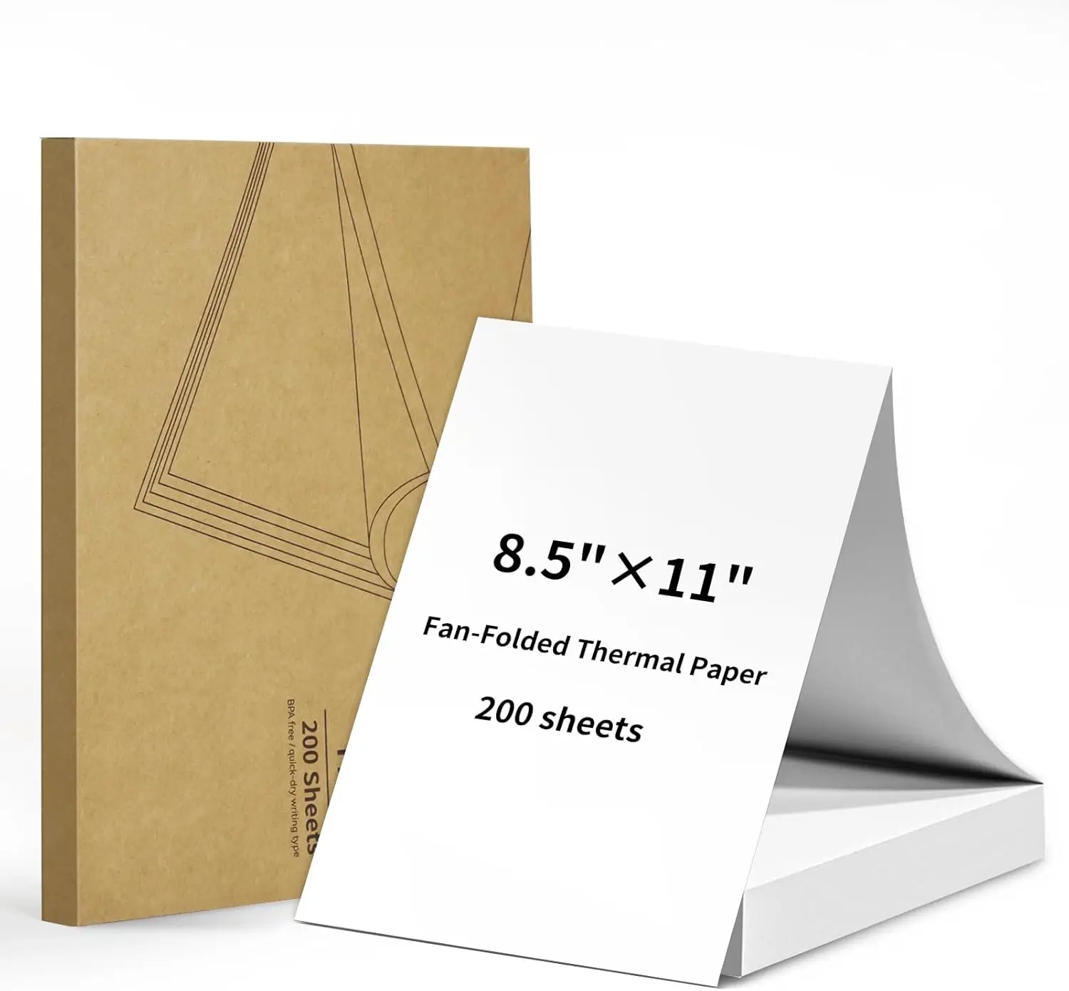 

Thermal Printer Paper 8.5x11 Inch US Letter Size, Quick-Dry Fan-Folded, Compatible with Portable Printers, 200 Sheets