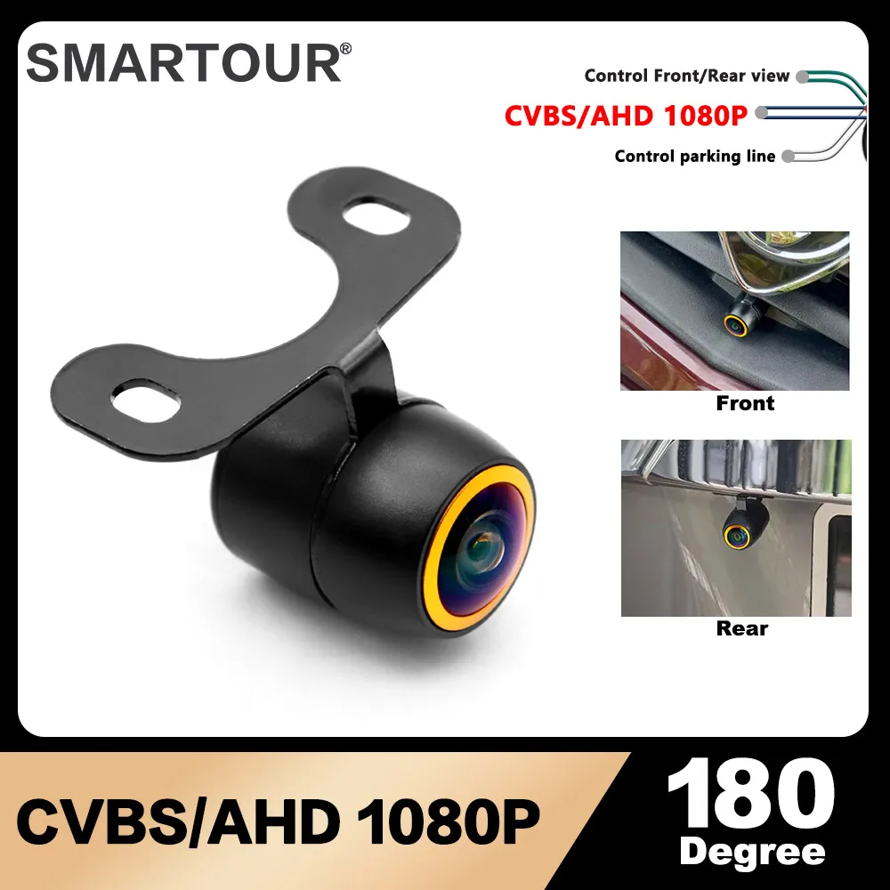 

SMARTOUR 4K Mini universal external car camera front and rear AHD 1080P gold lens NTSC CCD 180 degree wide angle fisheye